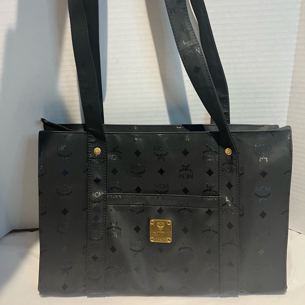 MCM Viseto Monogram Black Tote Bag